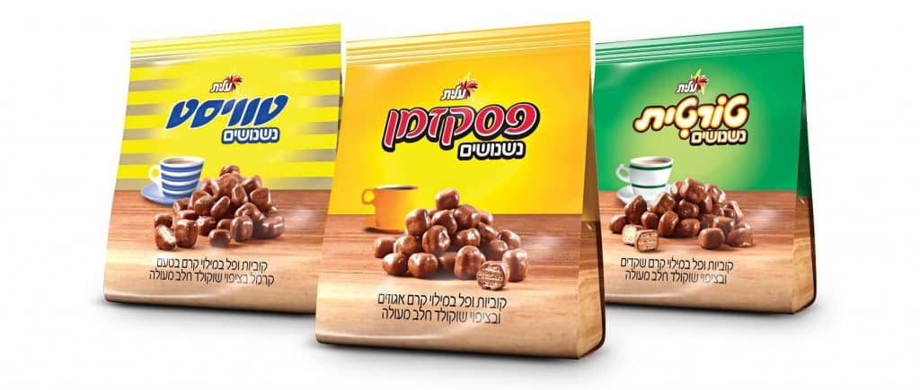 שלושה חטיפי שוקולד פופולאריים – פסק זמן, טוויסט וטורטית, הפכו לנשנושים. צילום סטודיו שטראוס