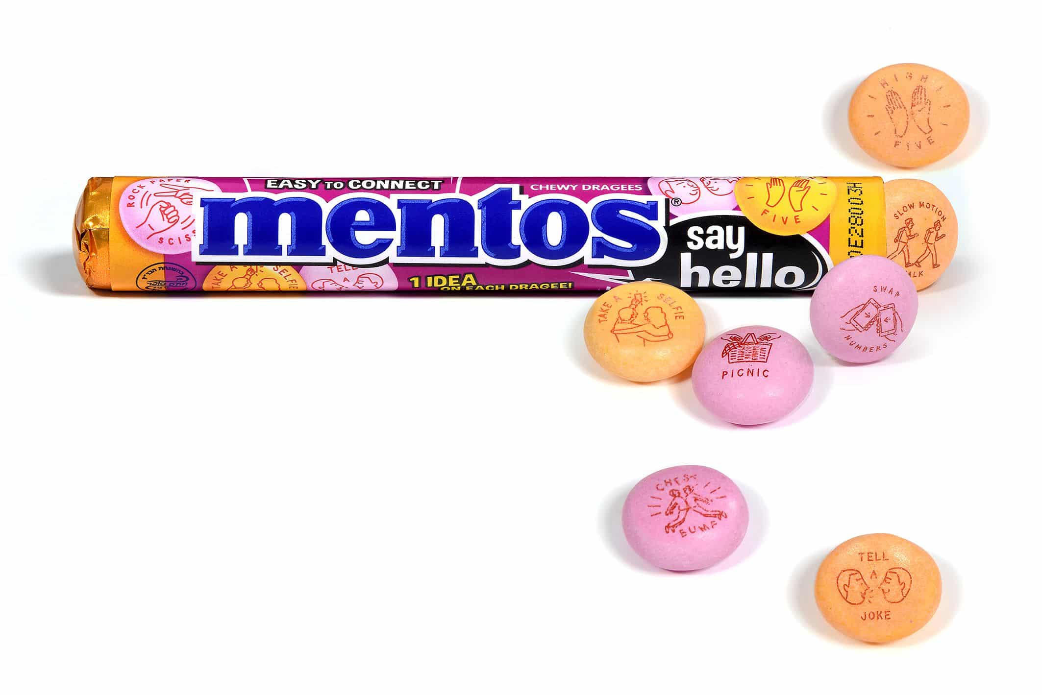 סוכריות מנטוס אומרות שלום עם Mentos Say Hello