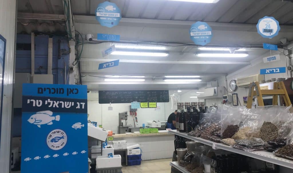 מהלך המיתוג נועד לאפשר לצרכן לזהות ולדעת היכן ניתן למצוא ולרכוש דגי בריכות ישראלים טריים. צילום קקטוס תקשורת בחנות דגים מעין צבי