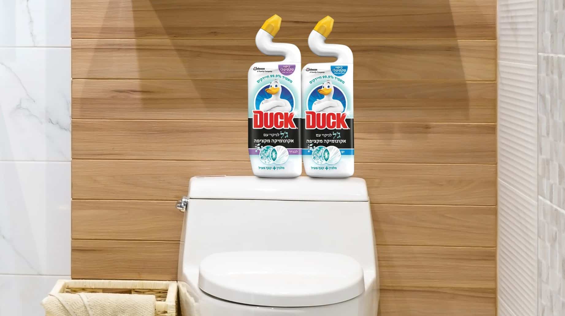 חדש מהברווז המנקה: ג'ל DUCK לניקוי האסלה בתוספת אקונומיקה מקציפה