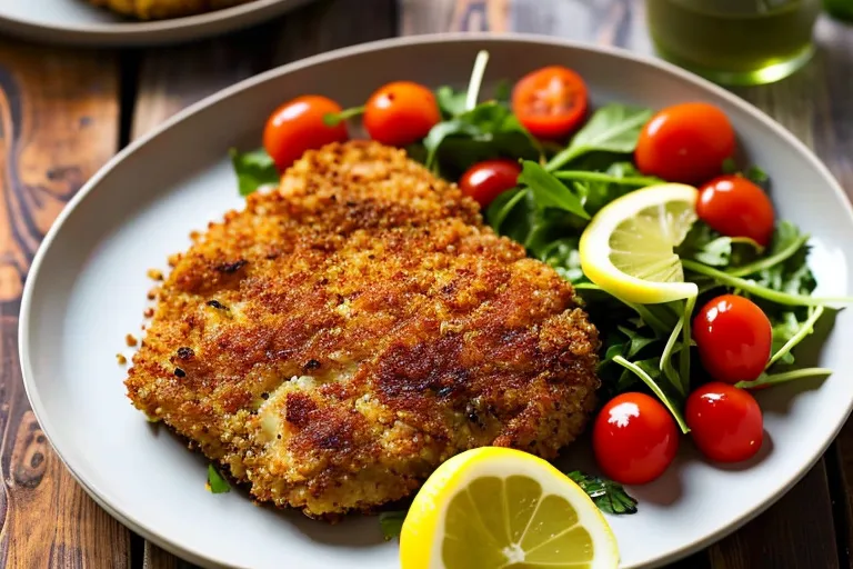 Quinoa Crusted Chicken with Lemon Herb Sauce