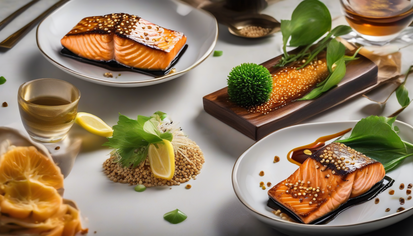 פילה סלמון עם ציפוי מיסו ולימון